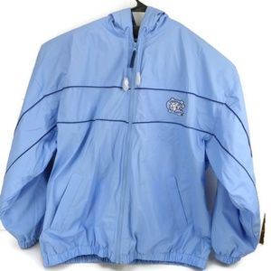 NC Tarheels NCAA Blue Hooded Zip Up Rain Jacket XL
